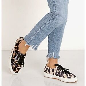 Superga Animal Print Leopard   Velvet Sneakers Size 7.5